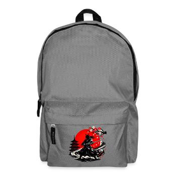 Samurai im Sturm der Kirschblüten - Rucksack - Mittelgrau - Vorne