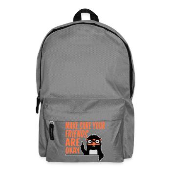 Make Sure Your Friends Are Okay Pinguin Nerd Geek - Rucksack - Mittelgrau - Vorne