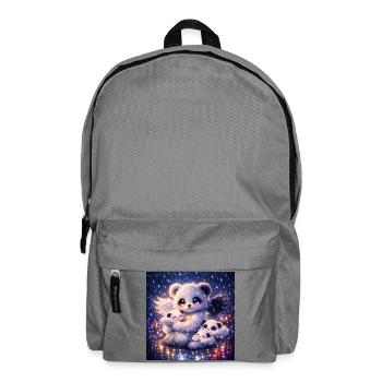 Himmlischer Nephalim‑Panda mit Wolkenbabys - Rucksack - Mittelgrau - Vorne