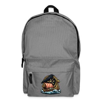 Rabenruder Viking-Schiff Emblem - Rucksack - Mittelgrau - Vorne