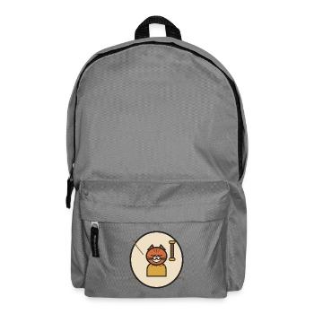 Sleeping Cat Circle Badge - Backpack - elephant grey - Front