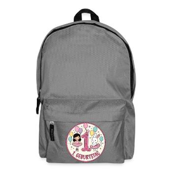 Erstes Geburtstagsposter Ballerina & Hase - Rucksack - Mittelgrau - Vorne