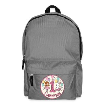 Erstes Geburtstag: Glitzer Hase Ballons - Rucksack - Mittelgrau - Vorne