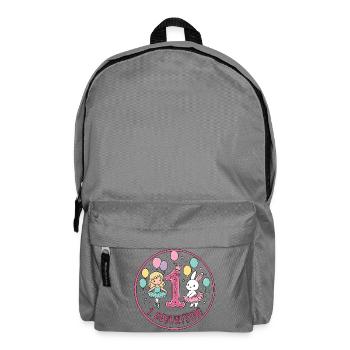 Erstes Geburtstag: Ballerina & Hase - Rucksack - Mittelgrau - Vorne