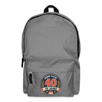 40. Geburtstag Runde Sache - Rucksack - Mittelgrau - Vorne