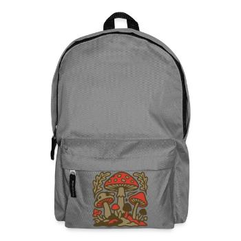 Wald Pilze Natur Grafik - Rucksack - Mittelgrau - Vorne