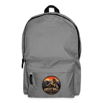 Great Wall of China Vintage Travel Badge - Backpack - elephant grey - Front