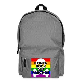 KEINEN BOCK AUF FASCHOS, NO NZS, NO AFD, NIE WIEDR - Rucksack - Mittelgrau - Vorne