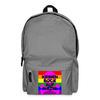 KEINEN BOCK AUF NAZIS, NO NZS, NO AFD, SKULL PINK - Rucksack - Mittelgrau - Vorne
