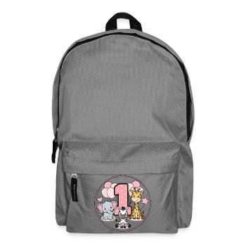 First Birthday Animal Friends Circle - Backpack - elephant grey - Front