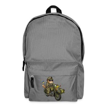 Ukraine Combat Kitten on Motorcycle (KZU) - Backpack - elephant grey - Front