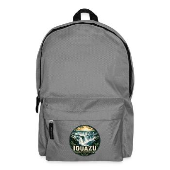 Iguazu Falls Argentina Brazil Vintage Badge - Backpack - elephant grey - Front