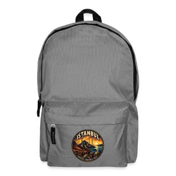 Istanbul Turkey Vintage Travel Badge - Backpack - elephant grey - Front