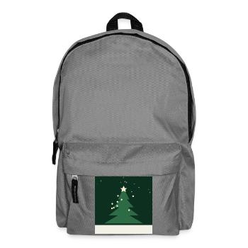 Minimalist Christmas Tree Green Star - Backpack - elephant grey - Front