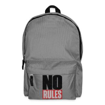 No Rules – Brutalistisches Typografie Statement - Rucksack - Mittelgrau - Vorne
