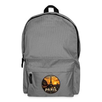 Paris City of Light Vintage Travel Badge - Backpack - elephant grey - Front