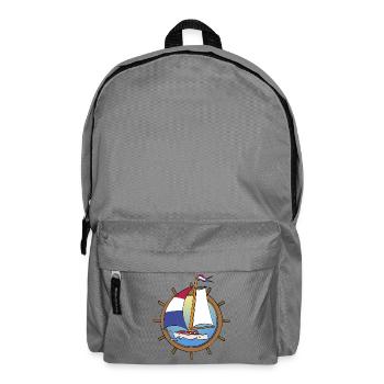 Dutch Sailboat in steering wheel - Backpack - elephant grey - Front