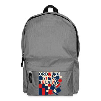 Ordnung ist Relativ – Geometrische Popkunst - Rucksack - Mittelgrau - Vorne