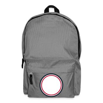 Circle Frame Red - Design your own custom text - Backpack - elephant grey - Front
