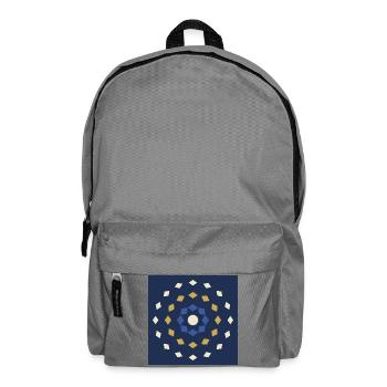 Blue and gold mandalas on a night background - Backpack - elephant grey - Front