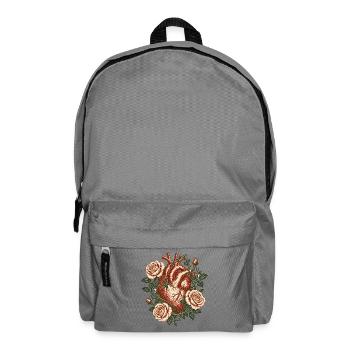 Vintage Anatomical Heart with Roses – Gothic Art - Backpack - elephant grey - Front