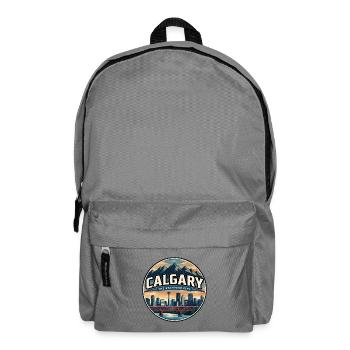 Retro Calgary Peace Bridge Travel Badge - Backpack - elephant grey - Front