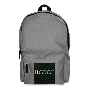 I Love You – Motif Cœurs Répétés - Sac à dos - gris éléphant - Devant
