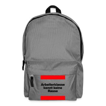 ARBEITERKLASSE KENNT KEINE RASSE, NIE WIEDER JETZT - Rucksack - Mittelgrau - Vorne