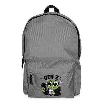 Grenouille de la génération Z avec une esthétique de mème drôle à la Boba Kawaii - Sac à dos - gris éléphant - Devant