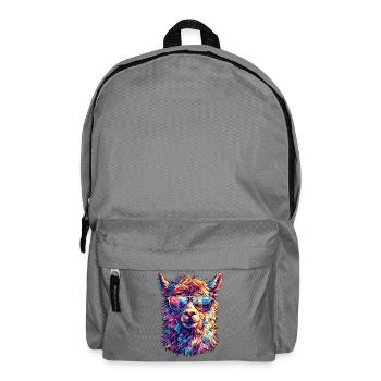 Llama in neon sunglasses - Backpack - elephant grey - Front