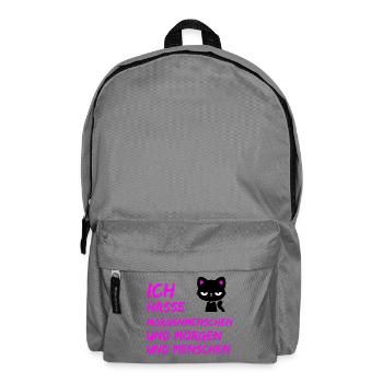 ICH HASSE MORGENMENSCHEN UND MORGEN UND MENSCHEN - Rucksack - Mittelgrau - Vorne