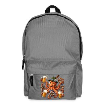 Poulpe avec bière, bretzel et cœurs en pain d’épices - Sac à dos - gris éléphant - Devant