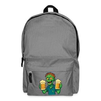 Happy zombie with beer - Backpack - elephant grey - Front