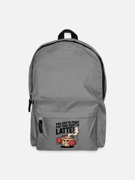 Kämpfe für dein Recht auf Latte – Boxkaffeetasse - Rucksack - Mittelgrau