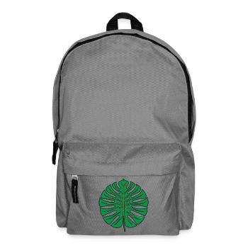 Green Monstera Leaf – Tropical Botanical Look - Backpack - elephant grey - Front
