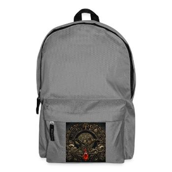 Mechanical whale with red gem - Backpack - elephant grey - Front