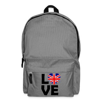 UK Flaggenherz - Rucksack - Mittelgrau - Vorne