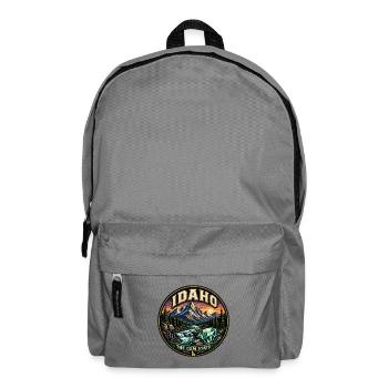 Idaho Das Gem State Retro Mountain Emerald Abzeichen - Rucksack - Mittelgrau - Vorne