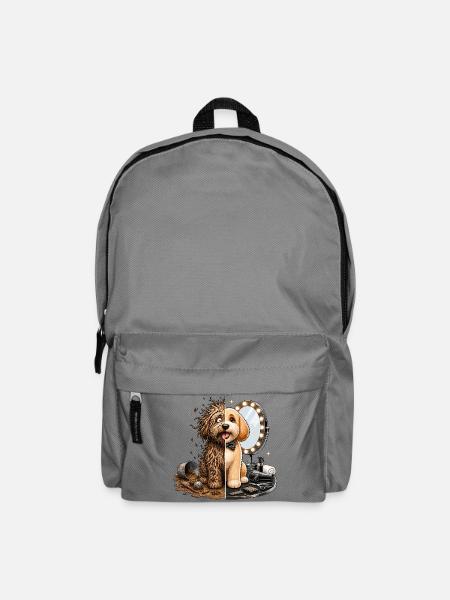 Hunde Doppelbild Schmutz Glanz - Rucksack - Mittelgrau