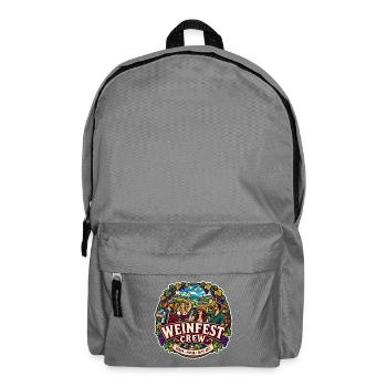 Weinfest Crew – Reben Musik gute Zeit - Rucksack - Mittelgrau - Vorne
