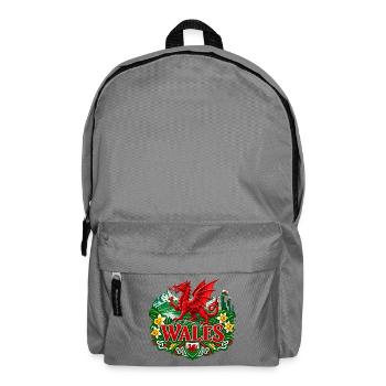Welsh Dragon Crest Blumenerbe - Rucksack - Mittelgrau - Vorne