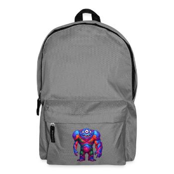 Lebendiges Regenbogenmonster - Rucksack - Mittelgrau - Vorne