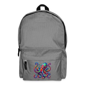 Lebhafter Neon-Oktopus-Ausbruch - Rucksack - Mittelgrau - Vorne