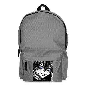 Dunkler Manga-Schrecken mit Blautönen - Rucksack - Mittelgrau - Vorne