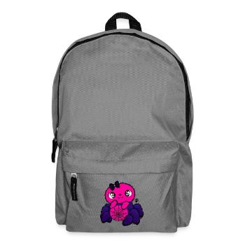 Pinker Spinnenfreundin mit Netzmuster - Rucksack - Mittelgrau - Vorne