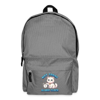 Not Today Alarm Clock – Lustiges Kätzchen Motiv - Rucksack - Mittelgrau - Vorne