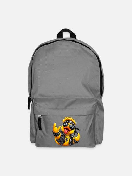 Punk Ente Lederjacke - Rucksack - Mittelgrau