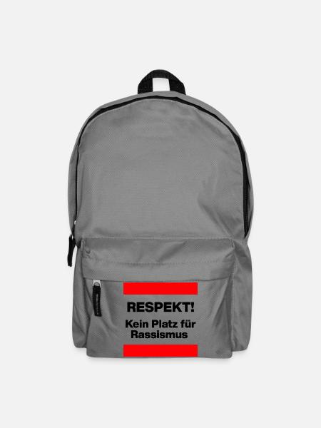 RESPEKT! KEIN PLATZ FÜR RASSISMUS, FRIEDEN, NO AFD - Rucksack - Mittelgrau