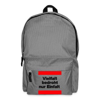 VIELFALT BEDROHT NUR EINFALT, FÜR EINE BUNTE WELT - Rucksack - Mittelgrau - Vorne