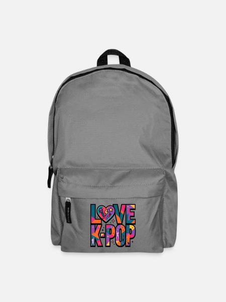 LOVE K-POP Geometrisch - Rucksack - Mittelgrau